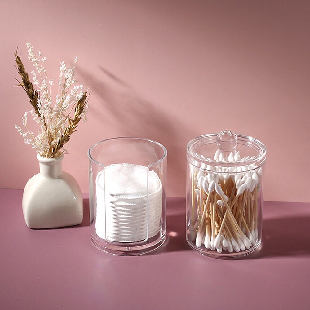 Plastic Cotton Wool Pad Dispenser Make Up Storage Holder Dental Floss