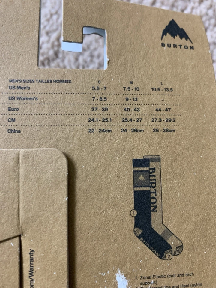 Meias de esqui Burton Weekend peso médio snowboard pacote com 2 preto cinza masculino grande 10,5-13,5 - Imagem 4 de 4
