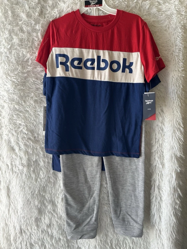 New kids Reebok boys 3 piece set 2- T-Shirts 1-set Of Pants in size 10 - Image 2 of 4