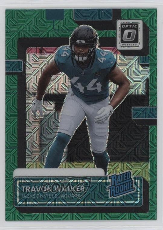 2022 Panini Donruss Rated Optic Preview Green Mojo Travon Walker Rookie RC 0nr3
