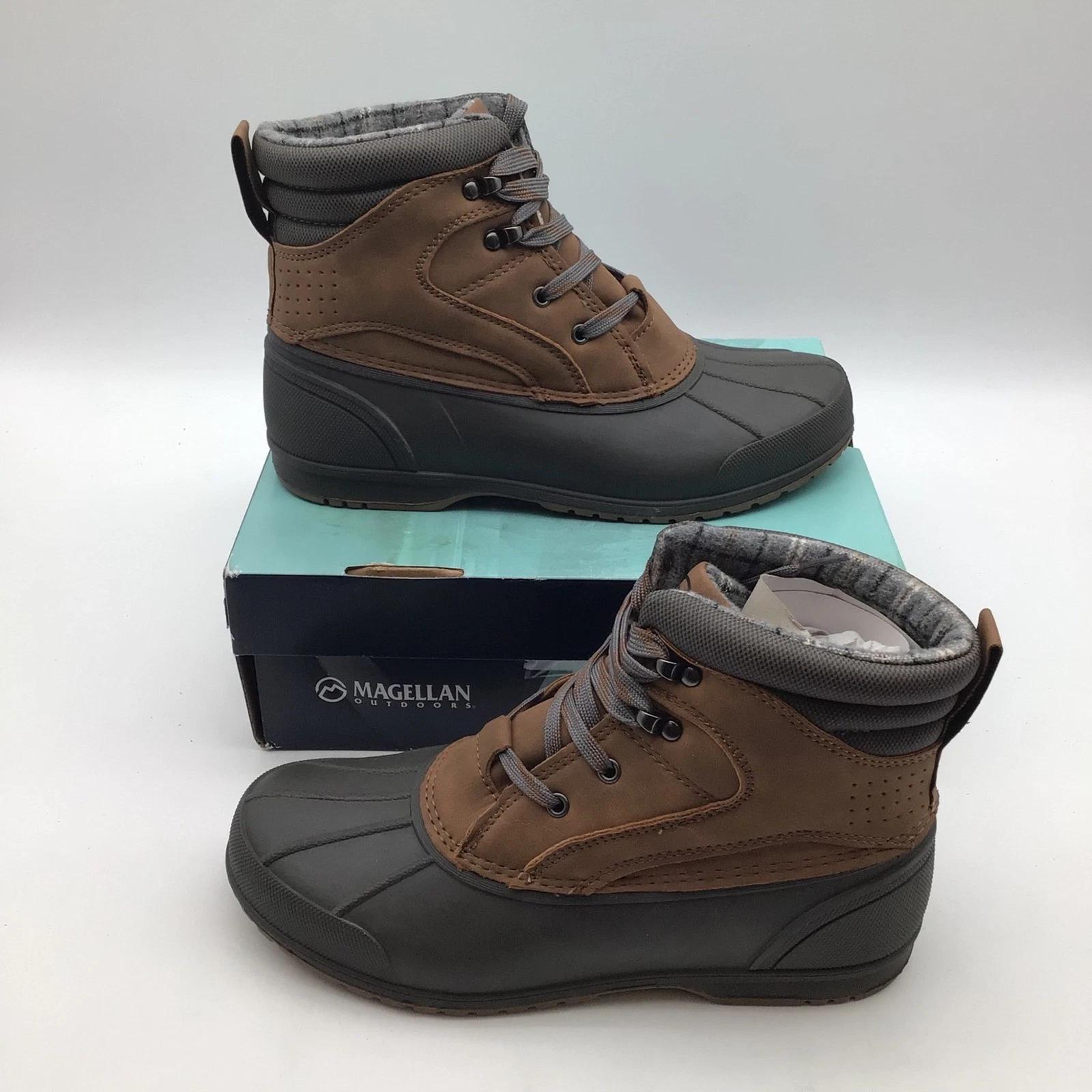 Magellan Outdoors Boys All Weather Duck Boot Brown Grey Waterproof Size 6 NEW