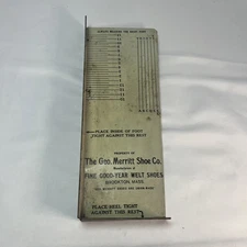 Vintage Geo. Merritt Shoe Co. Foot Measuring Device Metal Brockton MA