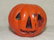 Vintage Halloween Pumpkin Lantern Glass Globe Battery Operated Jack O Lantern