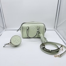 Tory Burch Thea Mini Satchel Crossbody Mint Green Pebbled Leather Coin Pouch
