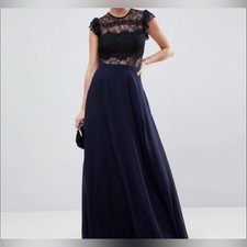 ASOS Navy Blue Lace Maxi Dress Sz 6