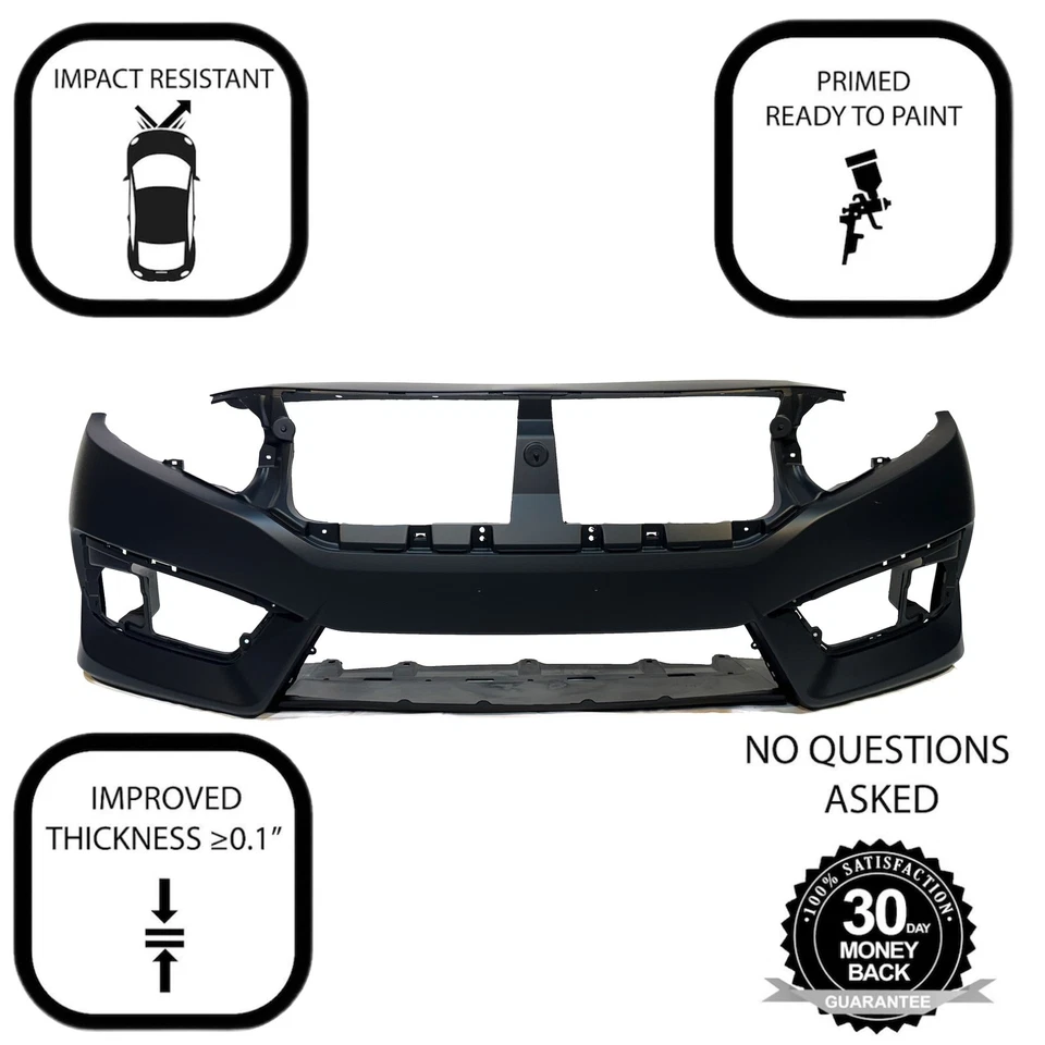 Cubierta de parachoques delantero imprimada para Honda Civic 2016-2018 sedán cupé 04711TBAA00ZZ Foto 3 de 4