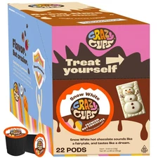22 Count Crazy Cups White Hot Chocolate Pods Rich Creamy Flavored K Cup Capsules