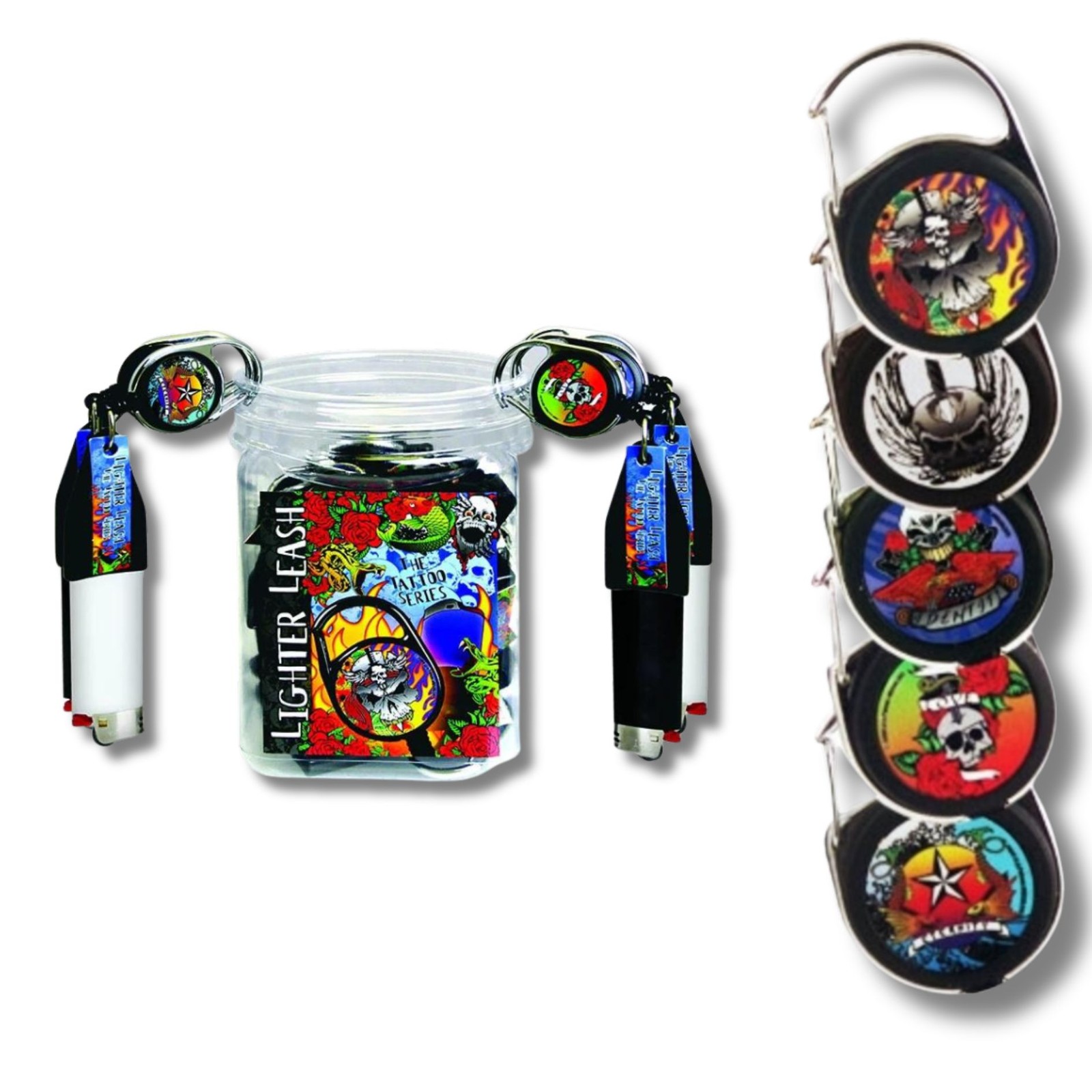 Leash &ndash; 4-pack Retractable Holders ( Assorted)