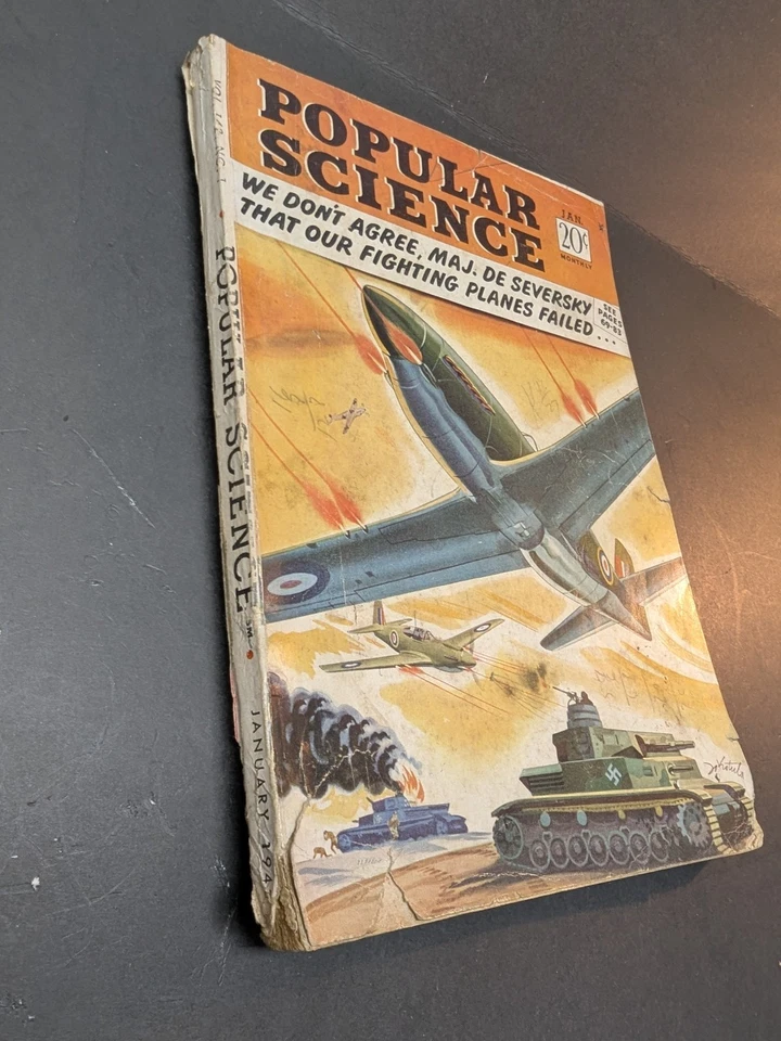 Vintage Popular Science Magazine January 1943 WWII Illustrated Cover Softcover - Image 2 of 4