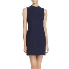 Alice + Olivia Sleeveless Sheath Dress in Navy Blue Size 0 Polyester