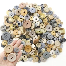TCOTBE 600 Pcs Resin Buttons Assortment - Light Brown, Gray, Tan Craft Button...