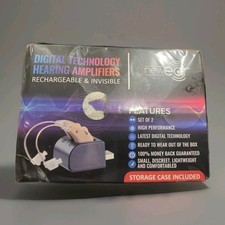 NewEar Digital Hearing Amplifiers - Set of 2 Rechargeable & Invisible BTE Pair