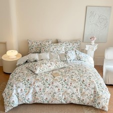 Garden Style Botanical Floral Duvet Cover Queen Soft 100 Cotton Chic Cute Fl...