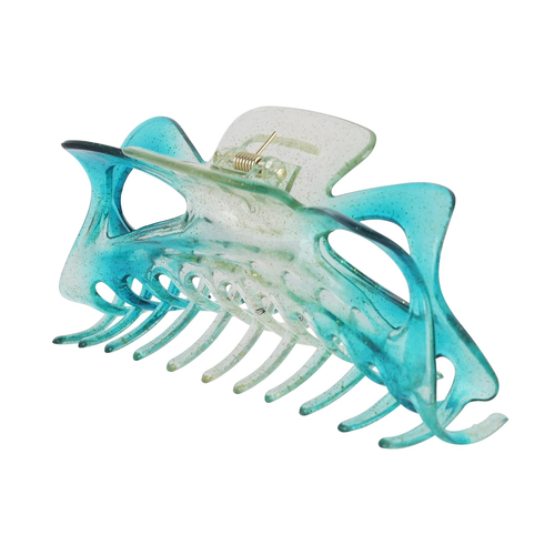 Women'S Jumbo Jaw Clip Extra Large Marbelized Hair Claw (Glitter Turquoise) - Picture 6 of 12