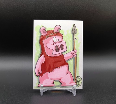 #ad 🐷 Original Sketch Card Rupert as an EWOK 1 1 PSC ATC ACEO Amanda Cleal $19.99