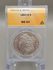 1880-CC Morgan Silver Dollar $1 - ANACS MS63