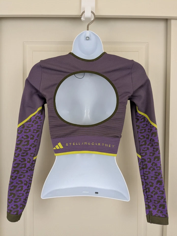 Adidas Stella McCartney укороченный верхний размер XS Truestrength бесшовная футболка йога новый без ЯРЛЫКОВ - Изображение 4 из 4