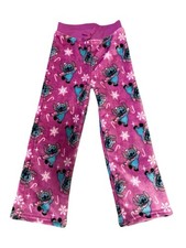 Disney Lilo  Stitch Xmas Christmas Girls Pajama Pants Kids Size 7-8 Fleece