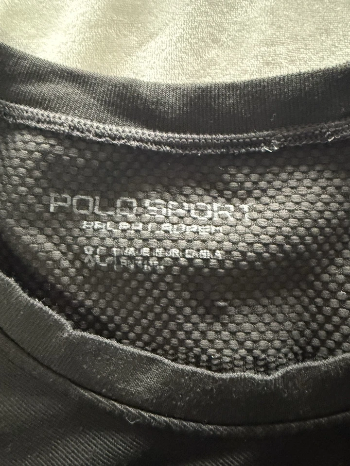 Camiseta Polo Sport Tech Para Hombre XL Negra Tecnología de Detección Biométrica Atlética PSXV Foto 3 de 4