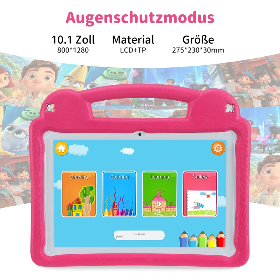 10.1 Zoll Kinder Tablet Andriod 15 8GB+64GB 5000mAh Octa-Core Wifi6 Bluetooth DE - Bild 2 von 4