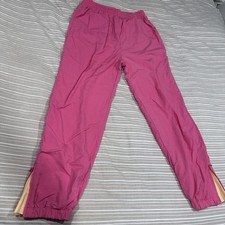 Vintage L.L. Bean size Medium pink jogger pants ankle zip windbreaker tracksuit