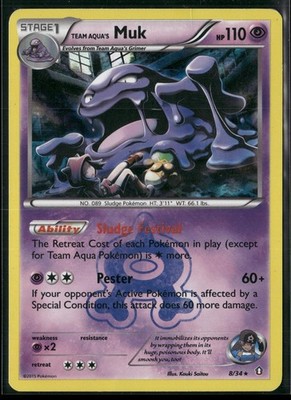 Team Aqua's Muk 8/34 Holo Rare Double Crisis Pokemon Holo Moderately Played