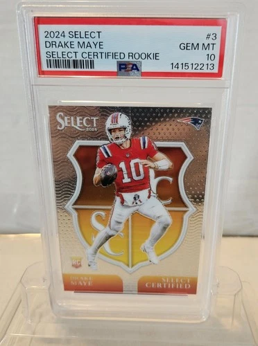 2024 Panini Select - Select Certified Rookies Drake Maye #3 (RC) PSA 10