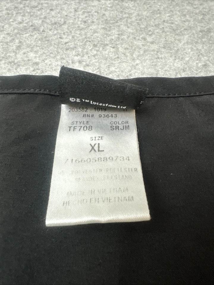 Y2K Star Wars Cherokee Tooniforms Yoda Scrub Top Unisex Size XL All Over Print - Image 4 of 4