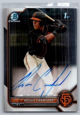 2022 Bowman Draft #CDA-RC Reggie Crawford Chrome Draft Pick Autographs