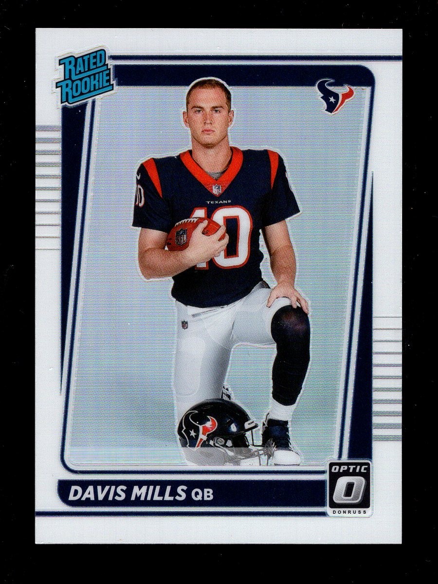 2021 OPTIC SILVER HOLO PRIZM VARIATION #222 DAVIS MILLS RC TEXANS