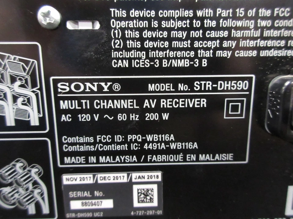 Sony STR-DH590 - 5.2 Multi-Channel - 4K HDR AV Receiver with Bluetooth - Image 4 of 4
