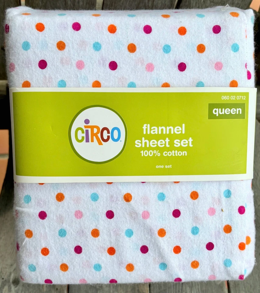 NUEVO Juego de Sábanas Circo QUEEN Talla Franela Color Lunares Tostado Cálido Foto 4 de 4