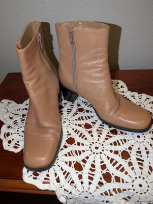 Gianni Bini Women's Fine Leather Ankle Boots Tan, Size 6M