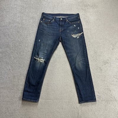 LEVIS Jeans 501 T Herren Vintage Hose W32 L30 Regular Tapered 7918 Blau Denim