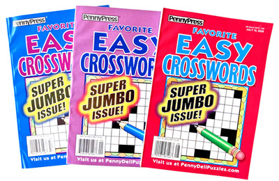 NEW Lot of 3 Dell Penny Press Favorite Super Jumbo Crossword Puzzle Books