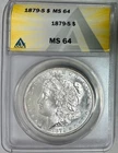1879-S Morgan Silver Dollar, ANACS MS-64, Highly Reflective!