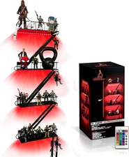 LED 4-Tier Fire Escape Shelf with LED Light Strips Pre-Attached and Remote Contr