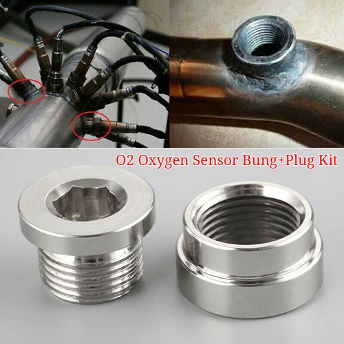 O2 SENSOR WELD IN EXHAUST STEPPED BUNG , HEX PLUG KIT STAINLESS STEEL M18X1.5 - Picture 3 of 5