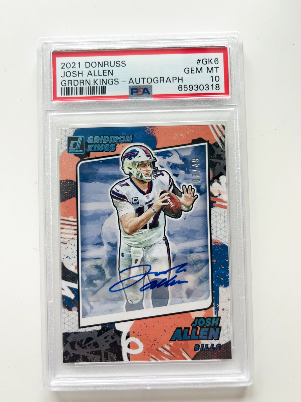 Josh Allen Auto 03/49 PSA 10 POP 1 