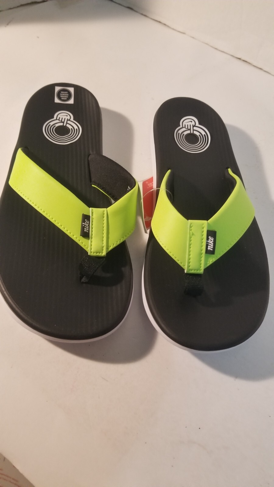 Nike Kepa Kai Mens Size 8 Black White Volt Thong Flip Flop Sandals