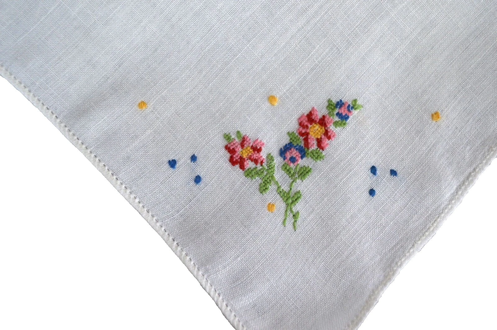 Arts & Crafts Bordado Floral Pañuelos vintage Plain & Solid