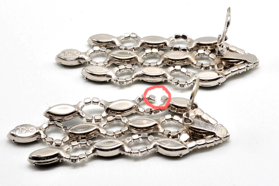 J Lane KJL Signed Clip on Earrings Damaged Chandelier A64 eBay