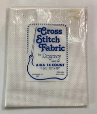 New Vintage Regency Mills Hardanger Cross Stitch Fabric 14 Count 12x18 White