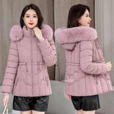 Winter Women Warm Cotton Padded Coat Short Jacket Hooded Overwear Clothings
