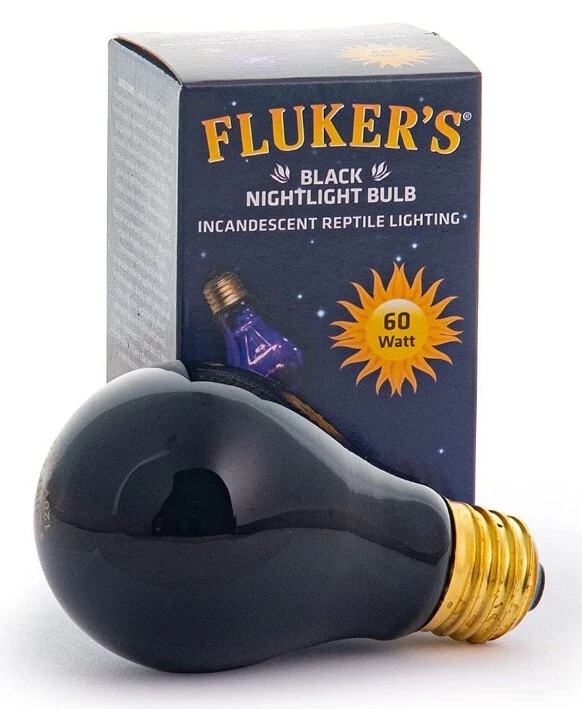 Flukers Black Nightlight Bulb Incandescent Reptile Light 60 watt