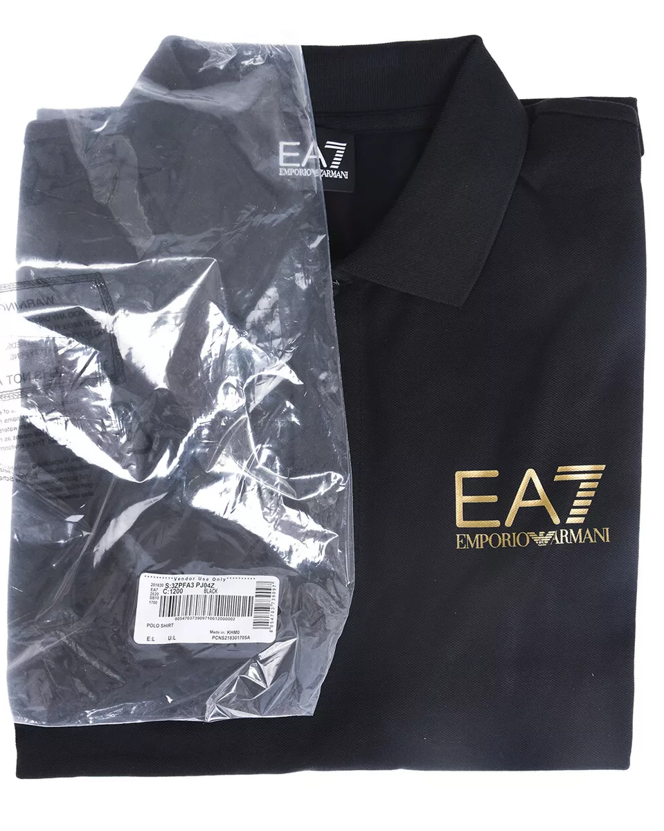 Forgænger koloni modstå Emporio Armani EA7 Polo Shirt Cotton Man Black 3ZPFA3PJ04Z 1200 Sz L MAKE  OFFER | eBay