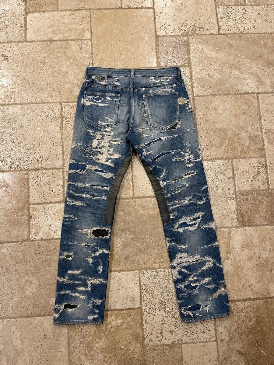 Givenchy Matthew Williams Jeans In Destroyed Denim Moleskin Givenchy Matthew Williams Jeans In Destroyed Denim Moleskin
