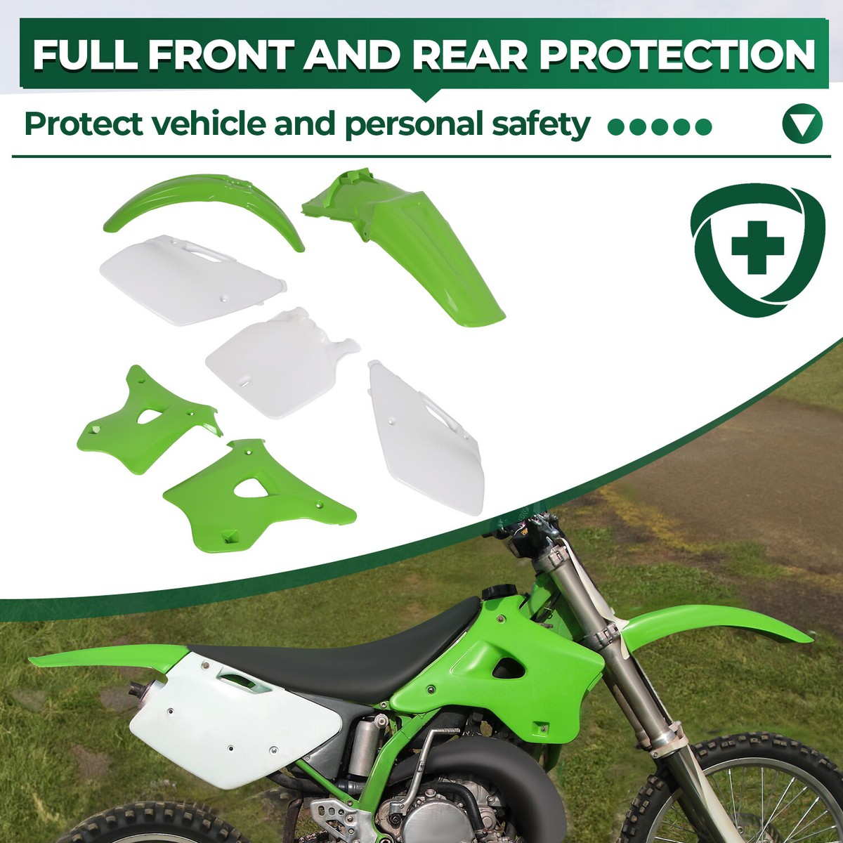 7Pcs Plastics Kit Fairing Bodywork Set For Kawasaki KX125 KX250