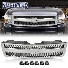 Fit For 07-13 Chevrolet Silverado 1500 Front Upper Bumper Grill Grille Chrome Fit For 07-13 Chevrolet Silverado 1500 Front Upper Bumper Grill Grille Chrome