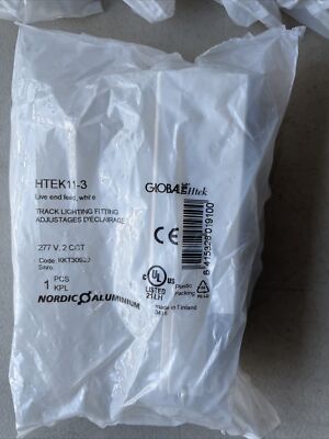 Nordic Aluminum HTEK11-3 Live End Feed, White, 277 V, 2 CCT